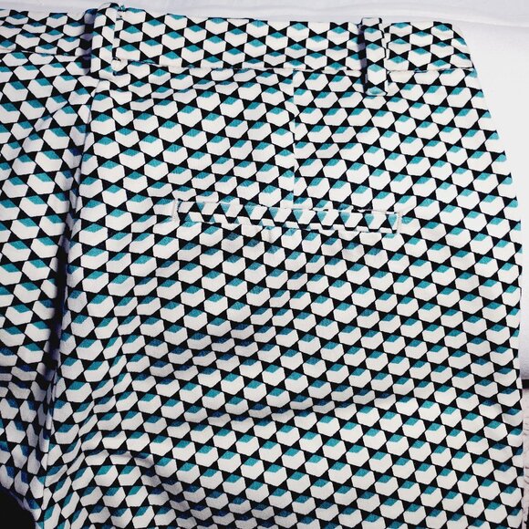H&M Retro Style Ankle Trouser Pant w Mozaic Pattern-Size 10 - Picture 13 of 15